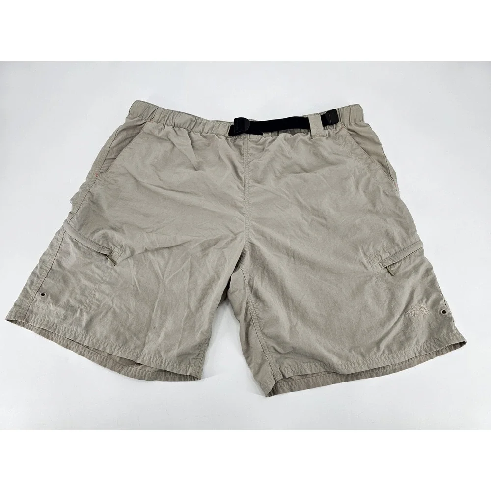 The North‎ Face Men's Hiking Shorts XL Zipper Pockets Khaki Brown